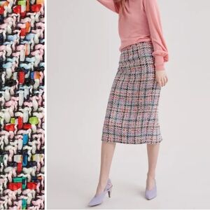 NEW Halogen Pink Tweed Pencil Skirt, Size 6